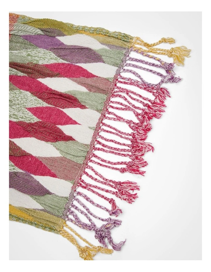Bright Shirred Multi Patch Scarf in Multi image 4