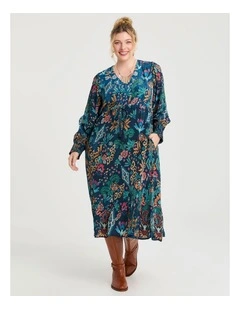 Natural Ornate Paisley Dress in Print