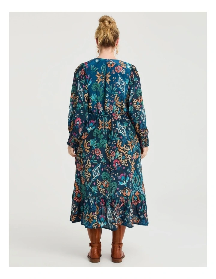 Natural Ornate Paisley Dress in Print image 2