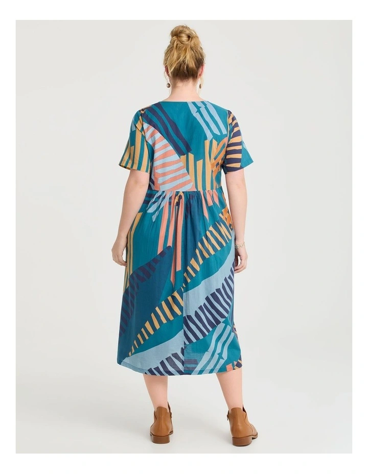 Cotton Pocket Midi Dress in Print image 2