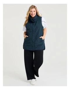Relaxed Puffer Quilted Vest Dark Teal