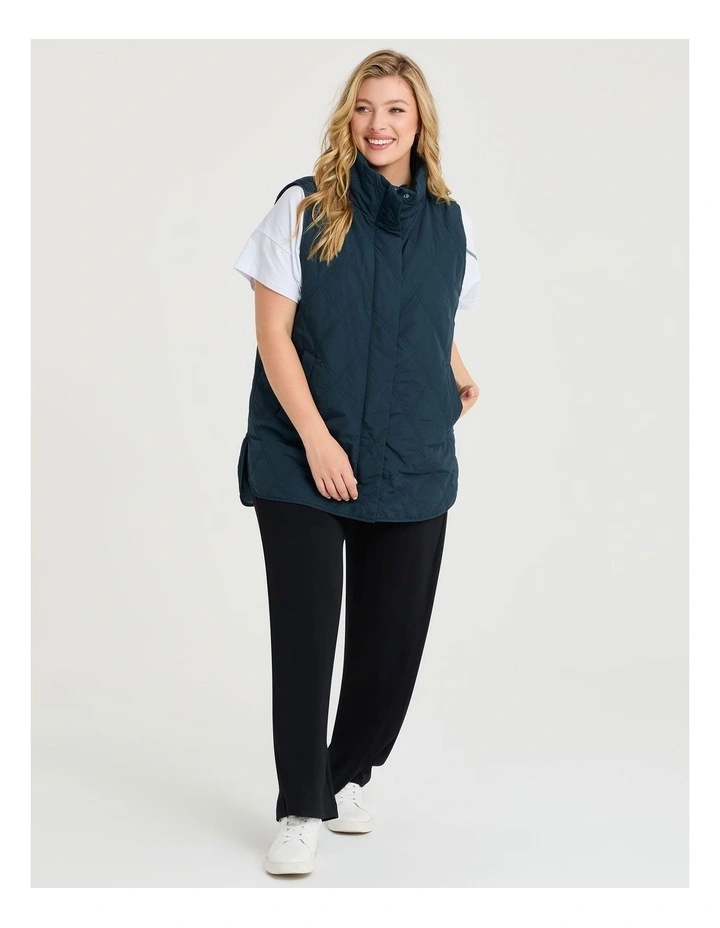 Relaxed Puffer Quilted Vest Dark Teal image 3