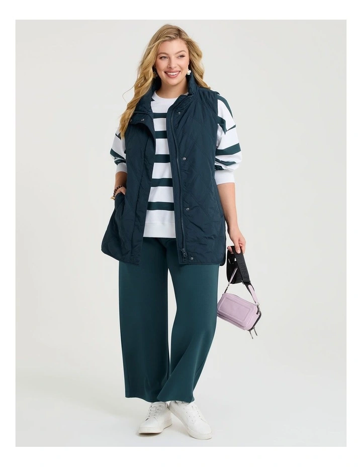 Relaxed Puffer Quilted Vest Dark Teal image 4