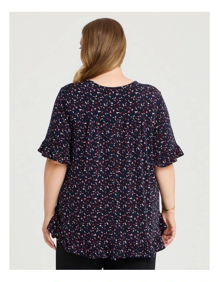 Salsa Luna Top in Navy Ditsy Print image 2