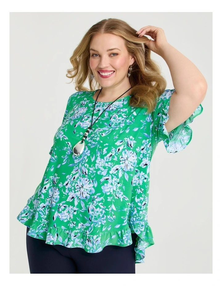 Salsa Luna Top in Mint Floral Print image 1