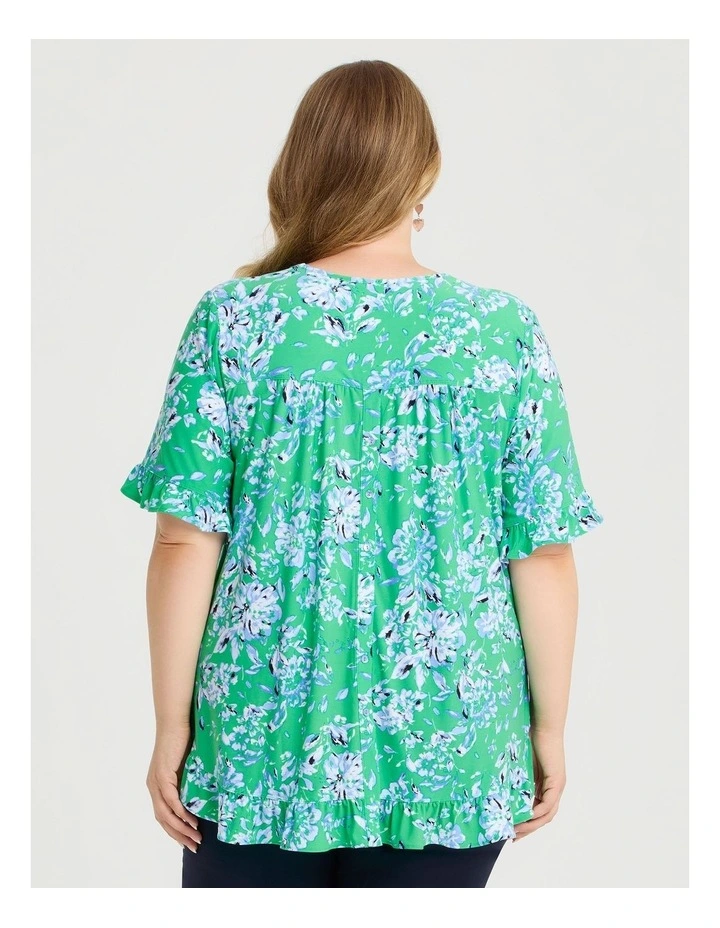 Salsa Luna Top in Mint Floral Print image 2