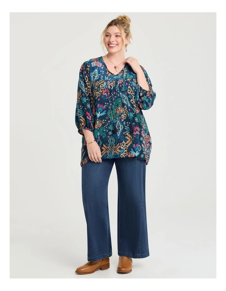 Natural Ornate Paisley Top in Print image 3