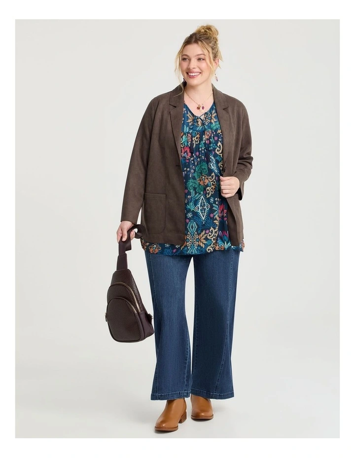 Natural Ornate Paisley Top in Print image 4