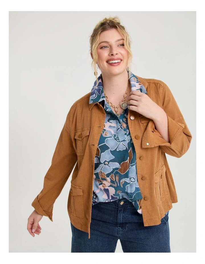 Cotton Floral Collared Top Print image 4