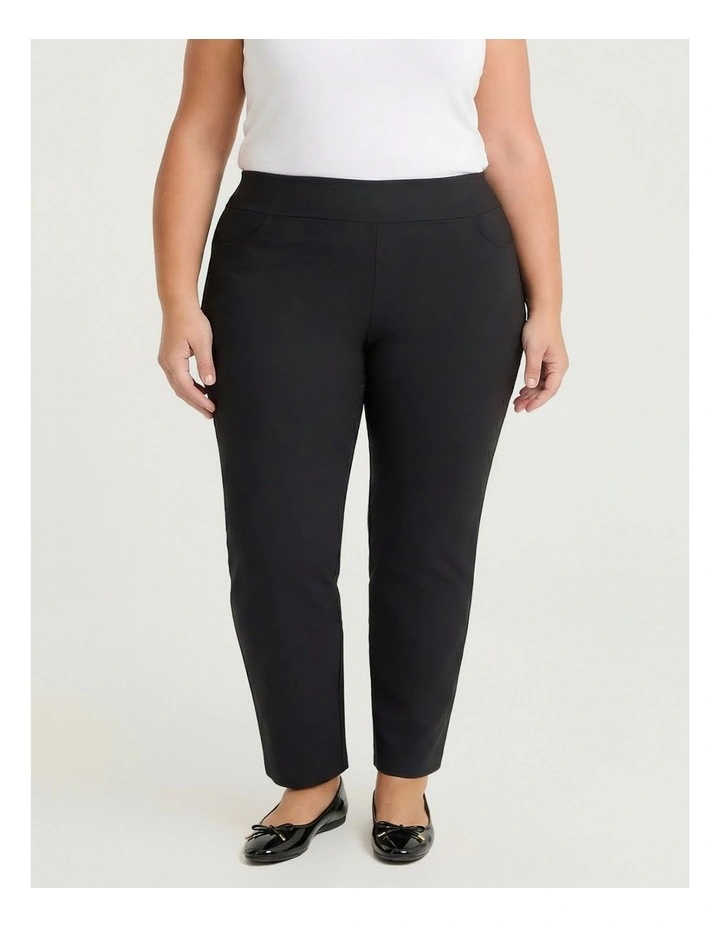 Petite Editorial Pocket Full Length Pant in Black image 3