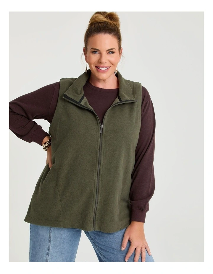 Polar Fleece Vest Olive image 1