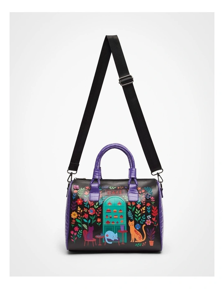 Cat Cafe Shoulder Bag in Multi image 1
