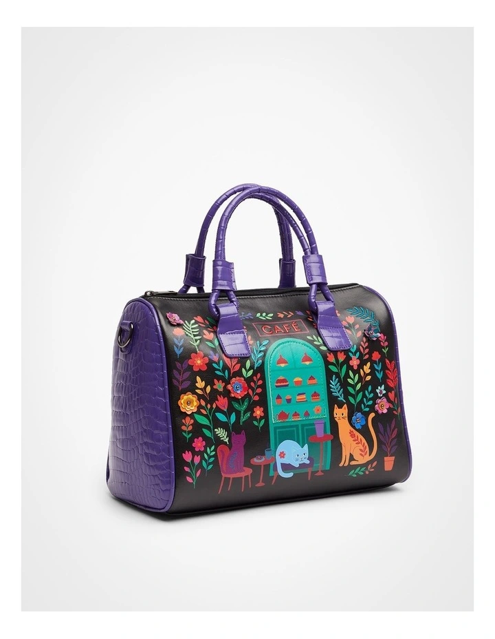 Cat Cafe Shoulder Bag in Multi image 3