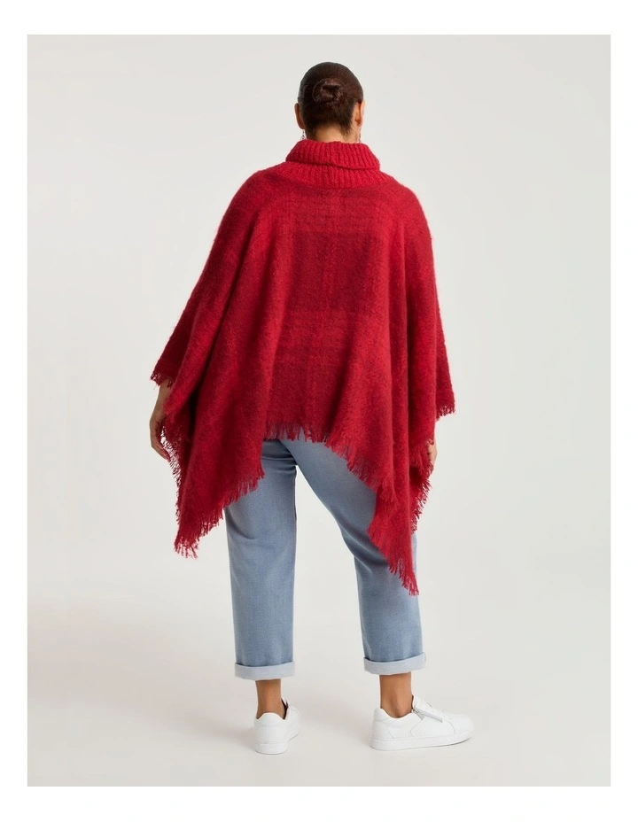 Check Poncho Red image 2