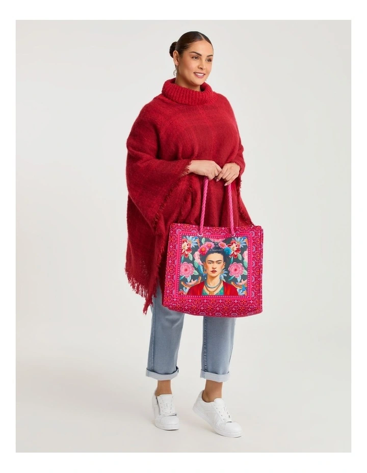 Check Poncho Red image 3