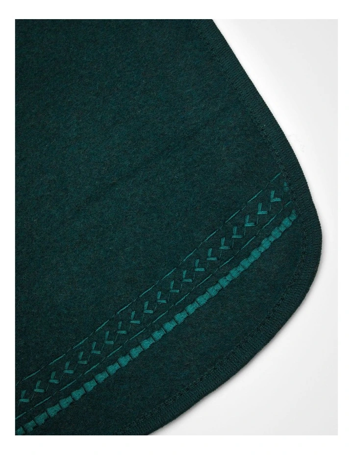 Embroidered Fur Tie Up Cape Jade image 3