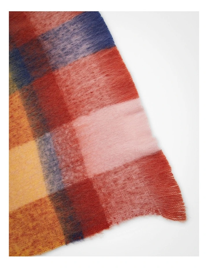 Warm Fuzzy Check Cape in Multi image 3