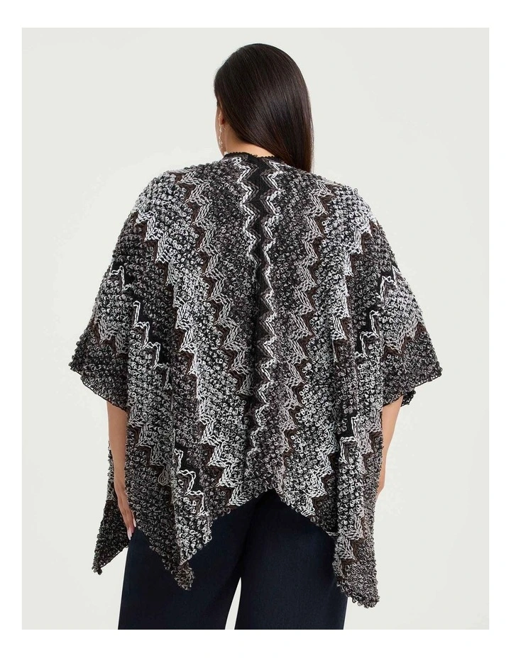 Textured Cape in Black image 2