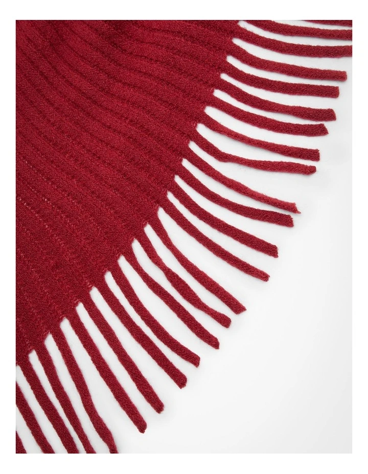 Fur Trim Cape in Red image 4