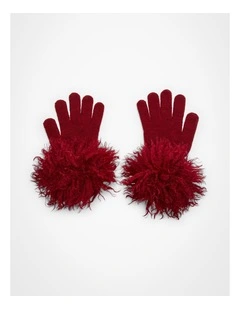 Shaggy Statement Gloves in Red
