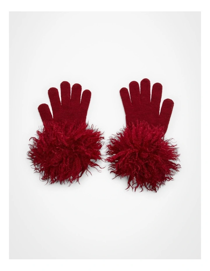 Shaggy Statement Gloves in Red image 1