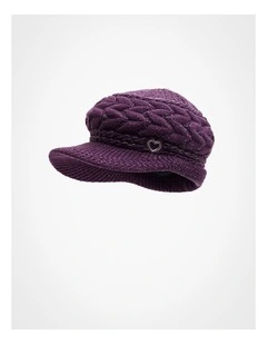 Lurex Thread Baker Boy Cap in Purple