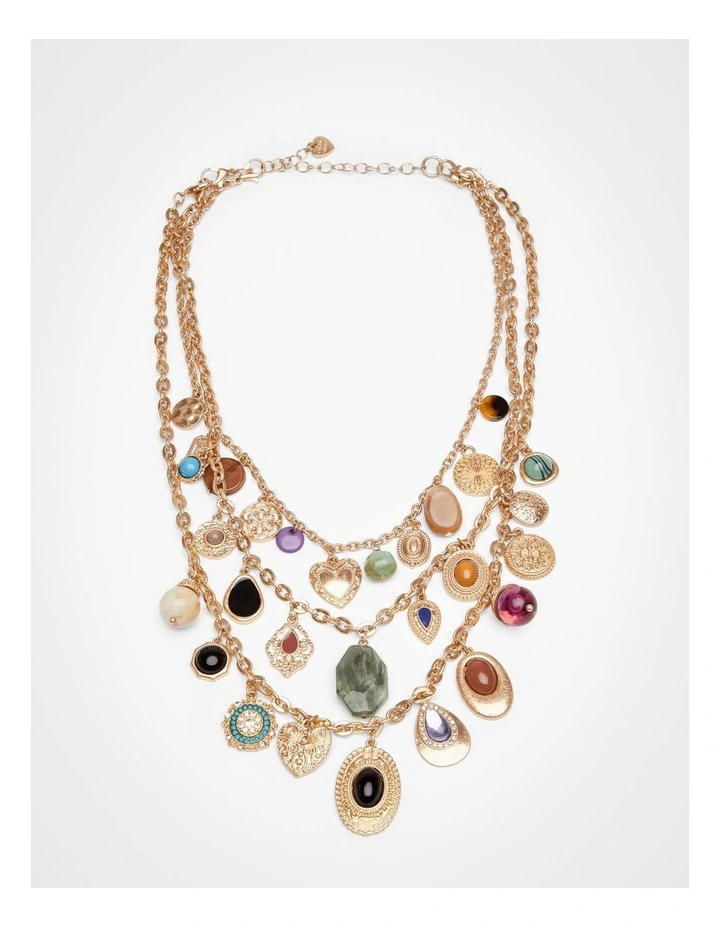 Bohemian Luxury Statement Necklace in Multi image 1