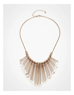 Bohemian Two Tone Paddle Necklace in Multi