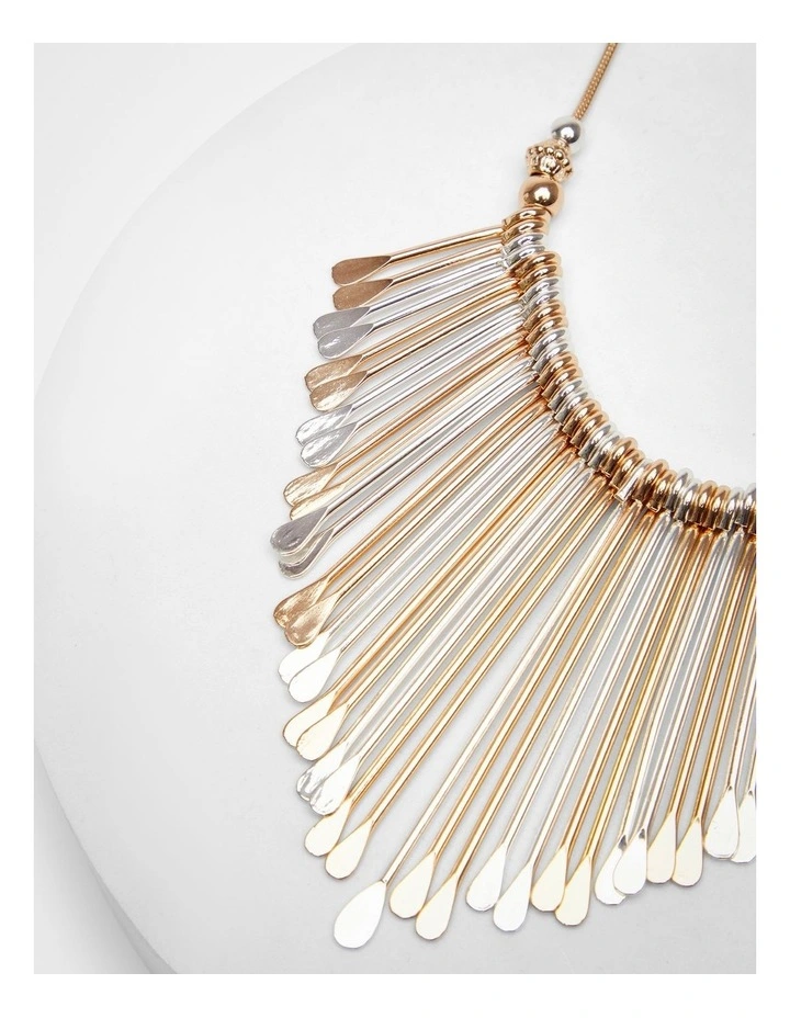 Bohemian Two Tone Paddle Necklace in Multi image 3