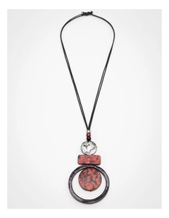 Geo Gong Necklace Red