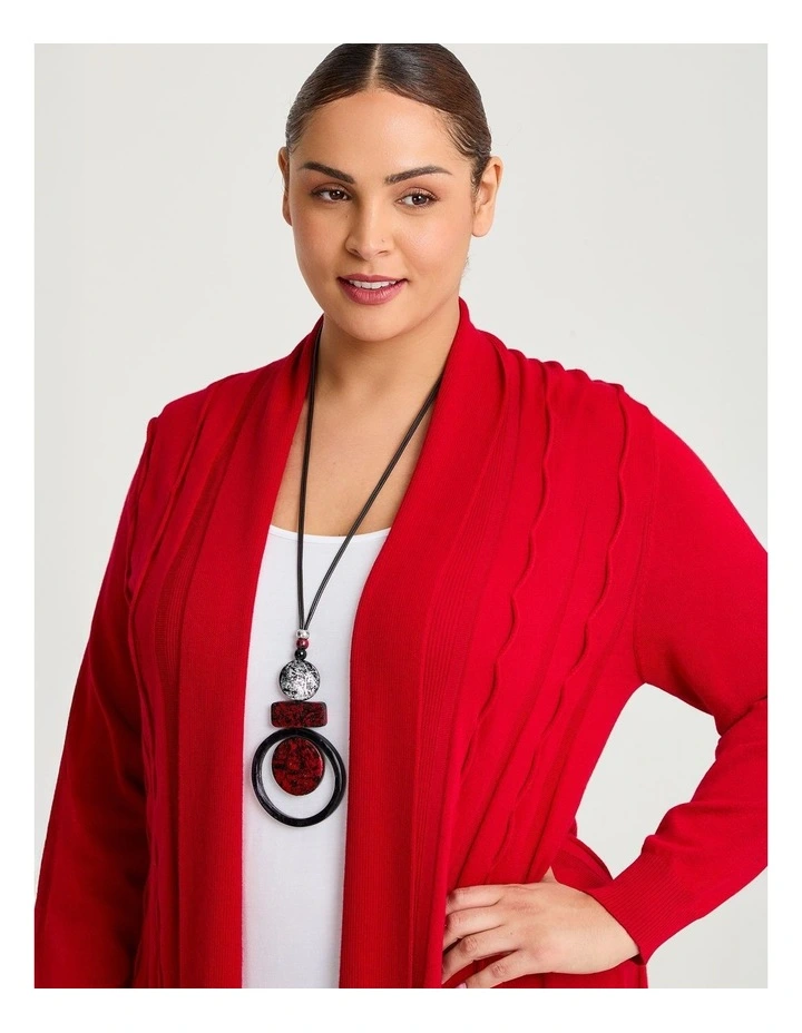 Geo Gong Necklace Red image 2