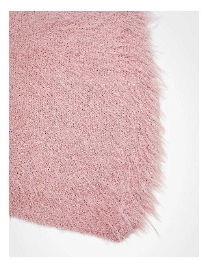 Fuzzy Poncho in Blush image 4