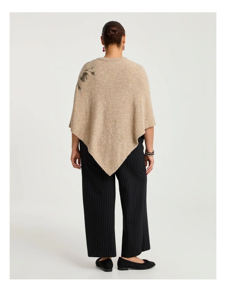 Sequin Glamour Poncho in Natural image 2