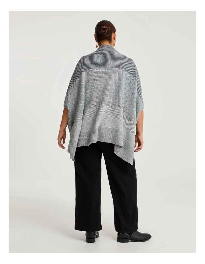 Grey Tones Relaxed Poncho Grey image 2