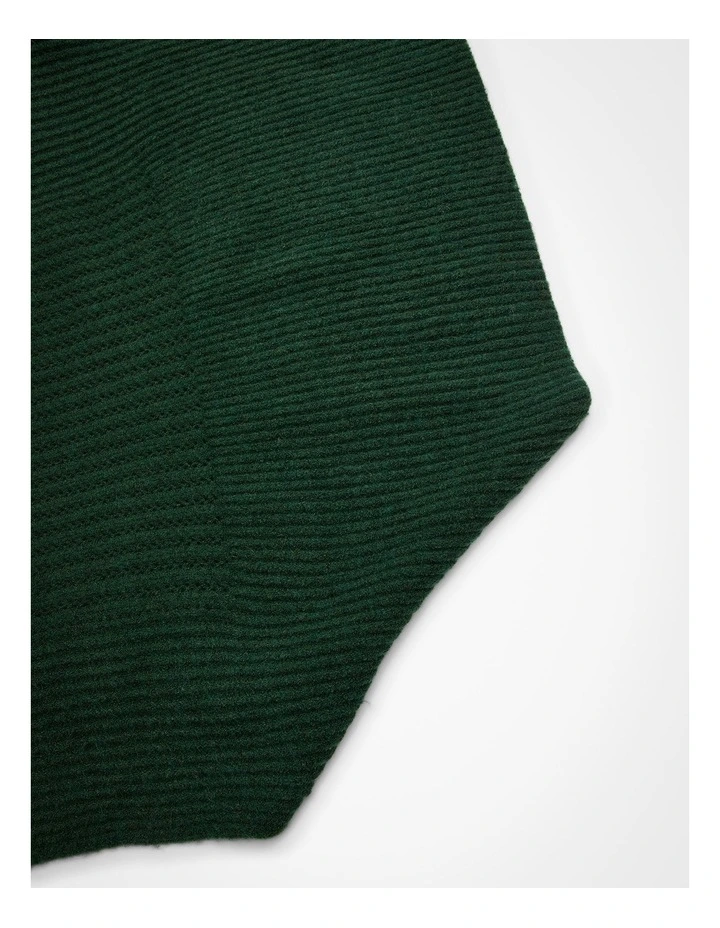 Easy Wear Ribbed Poncho in Green image 4