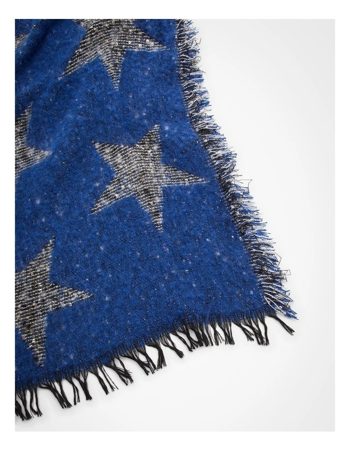 Star Sequin Poncho in Blue image 5