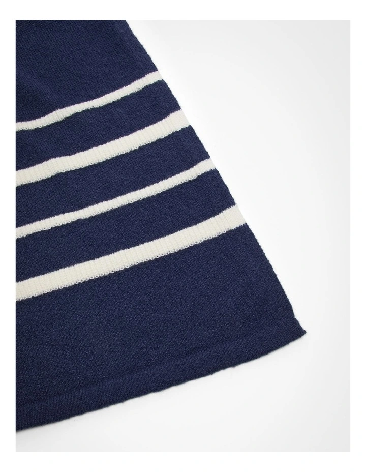 Casual Striped Poncho in Navy and White image 5