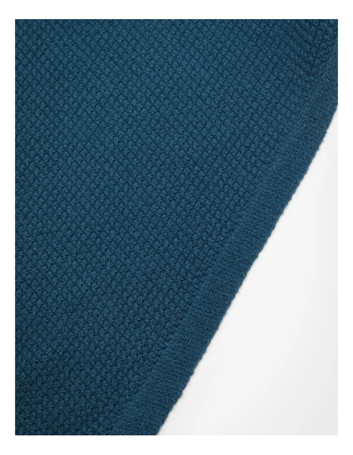 Split Front Relaxed Poncho in Teal image 3