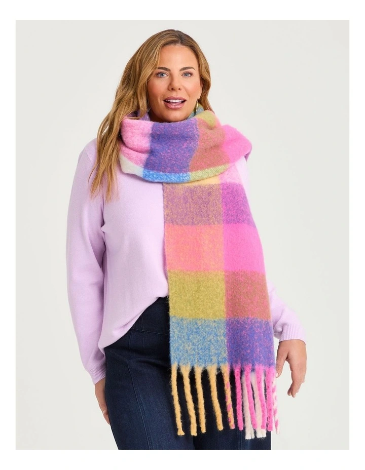 Autumn Warm Check Scarf in Multi image 3