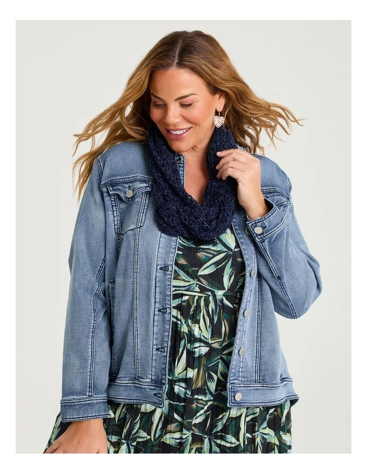 Chenille Light Weight Snood in Indigo image 2