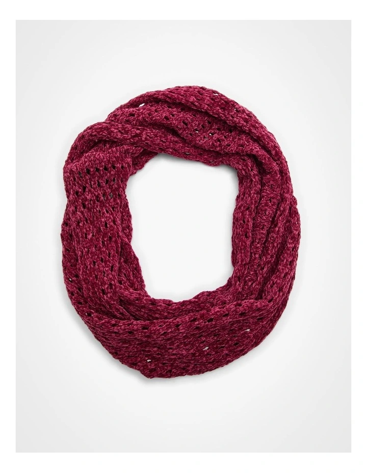 Chenille Light Weight Snood in Cerise image 1