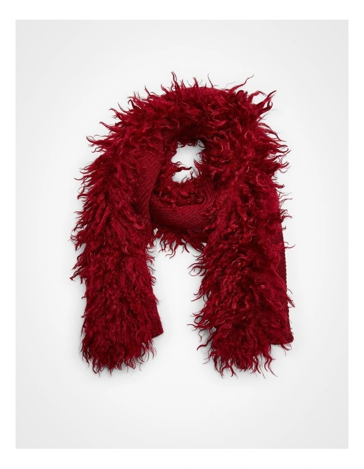 Shaggy Statement Scarf in Red image 1