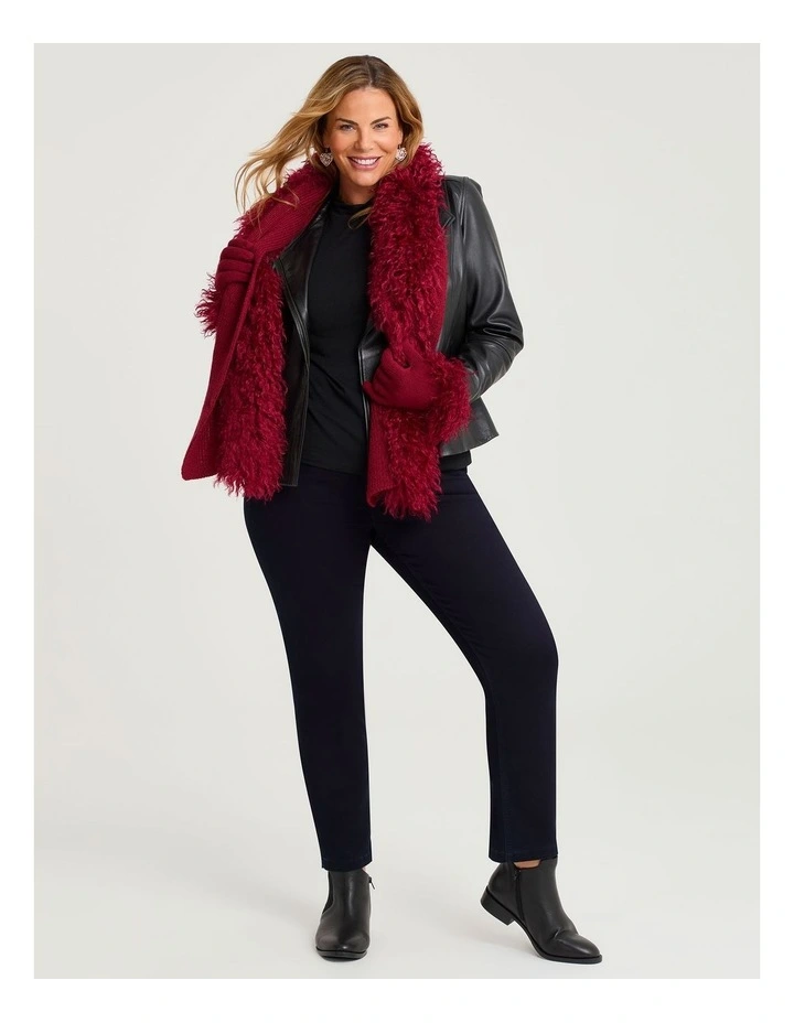 Shaggy Statement Scarf in Red image 3
