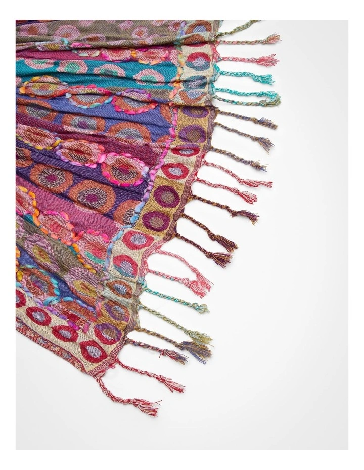 Shirred Jacquard Scarf in Multi Spot Print image 4