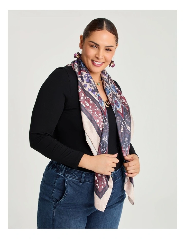 Bohemian Print Small Scarf in Multi image 3