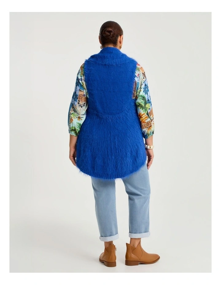Light Fuzzy Cascading Vest Blue image 2