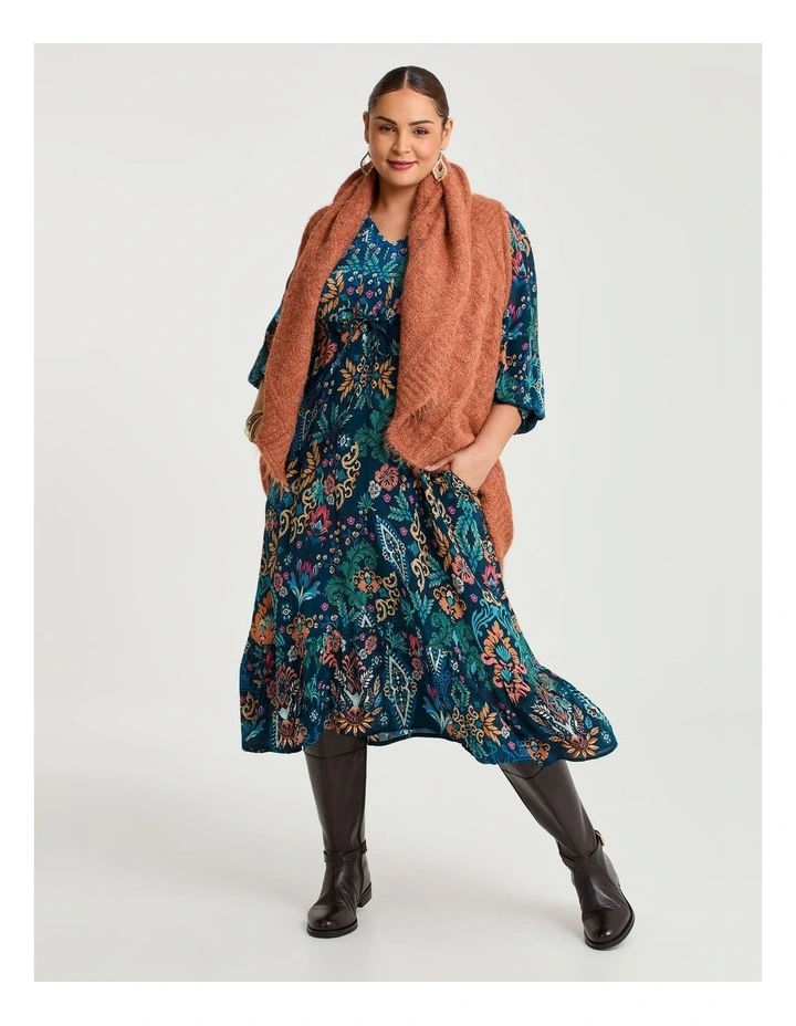 Mottled Cascading Vest Burnt Orange image 3