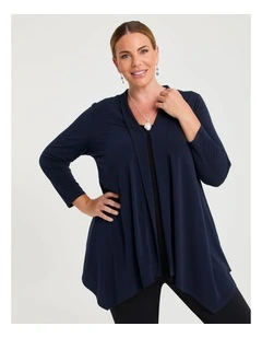 Luna Drape Cardigan Dark Indigo