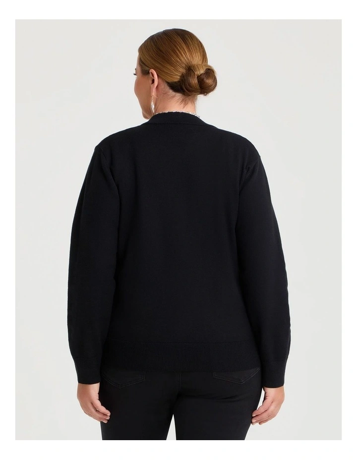 Zip Bomber Natural Cardigan Black image 2