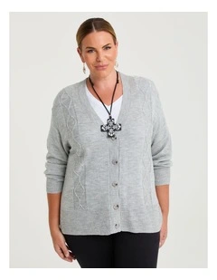Soft Touch Cable Cardigan Ash Grey